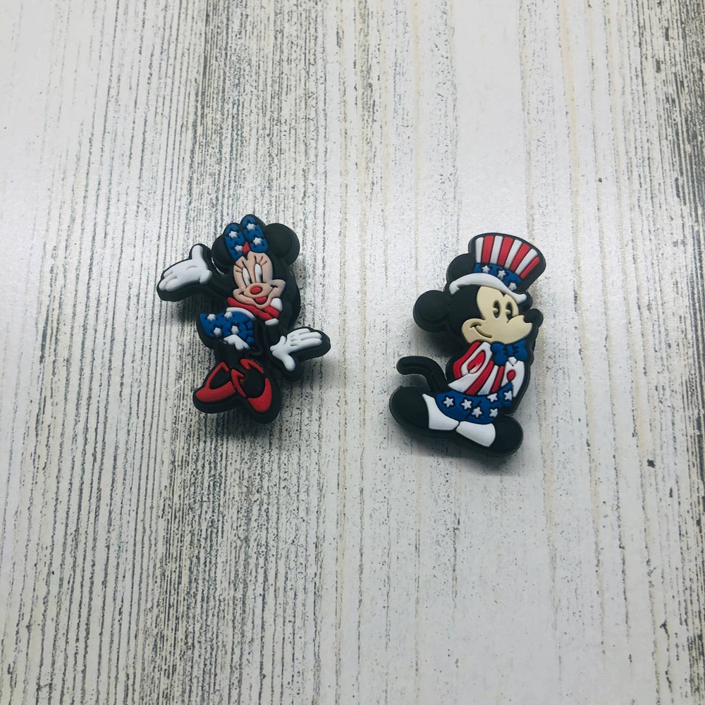 Patriotic Minnie & Mickey Croc Charms